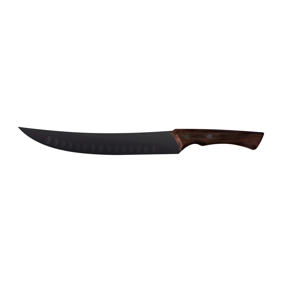 Cuchillo Carne “Churrasco Black” Acero Inoxidable Oscurecido y Mango de Madera 10», Tramontina
