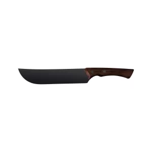 Cuchillo Carne “Churrasco Black” Acero Inoxidable Oscurecido y Mango de Madera 8", Tramontina