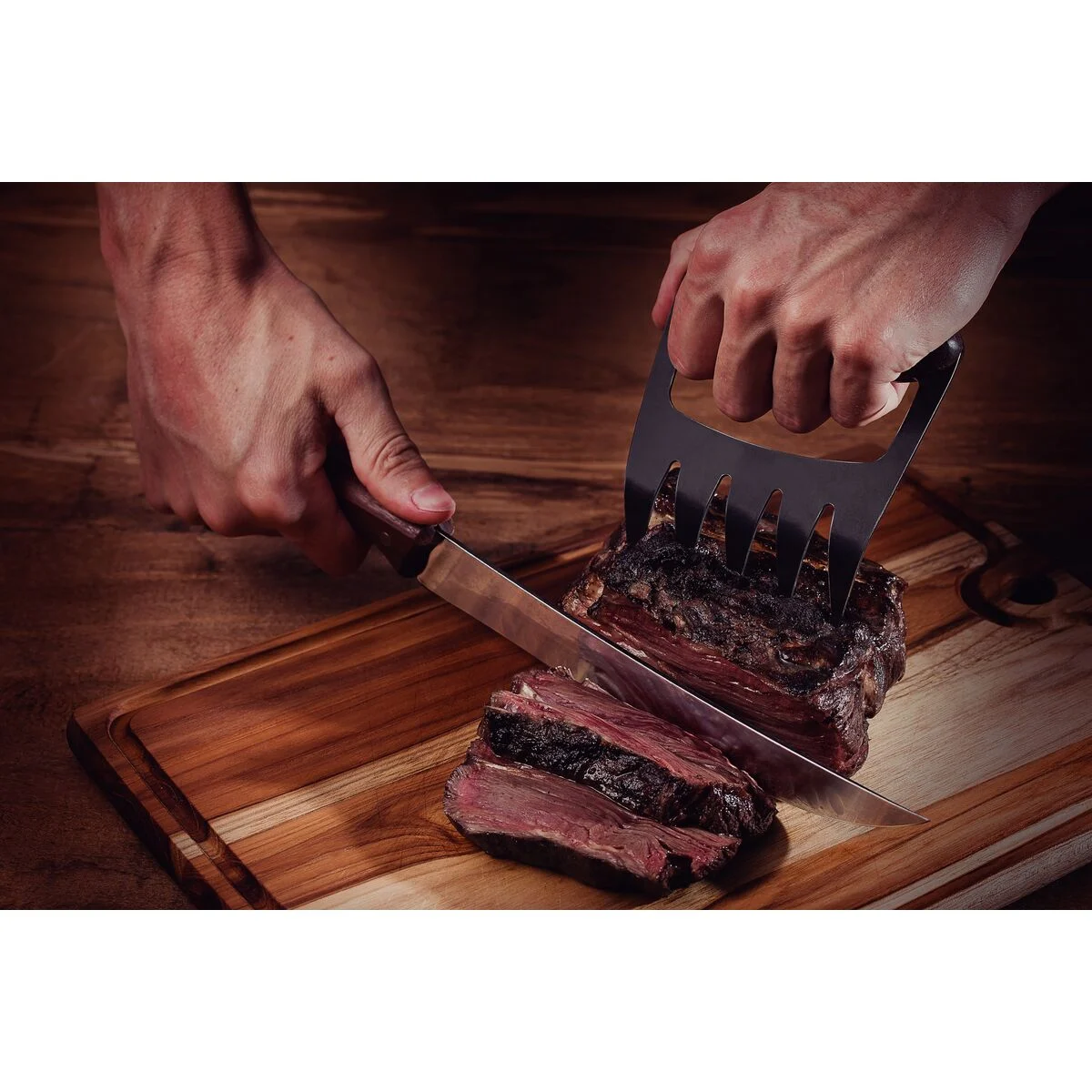 Garra Multiuso “Churrasco Black” Acero Inoxidable Oscurecido y Mango de Madera, Tramontina - Imagen 4
