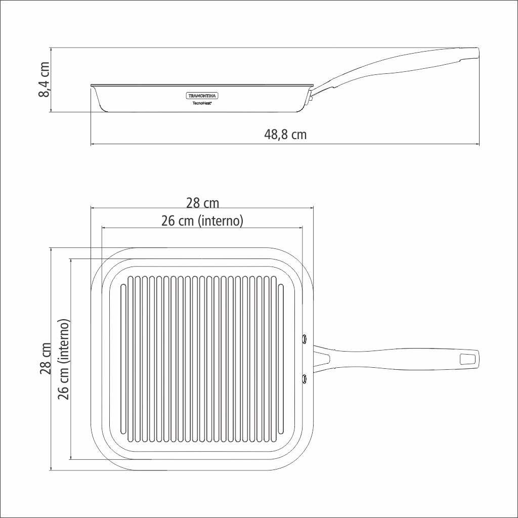 Sartén Parrilla con Antiadherente Tri-Ply Grano 26 cm - Imagen 5