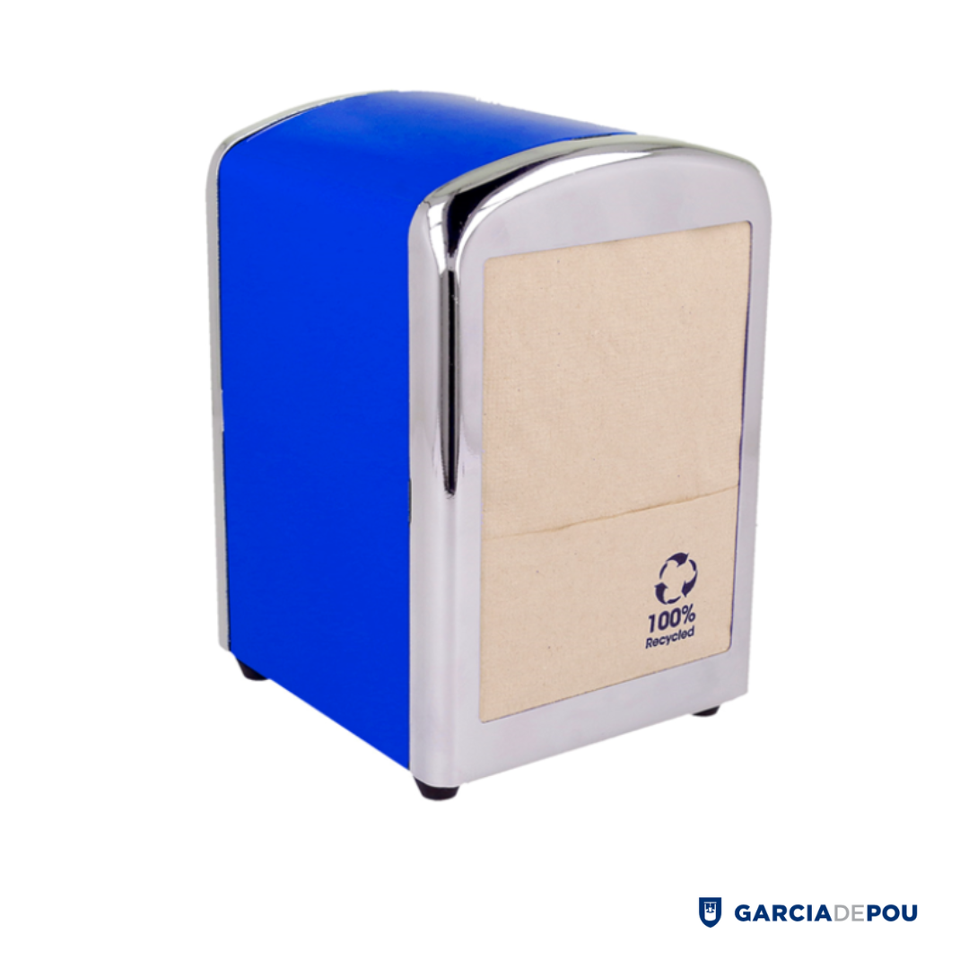 Dispensador Servilletas Mini Servis 10,5×9,7×14 Cm Azul Inox (1 Unid)