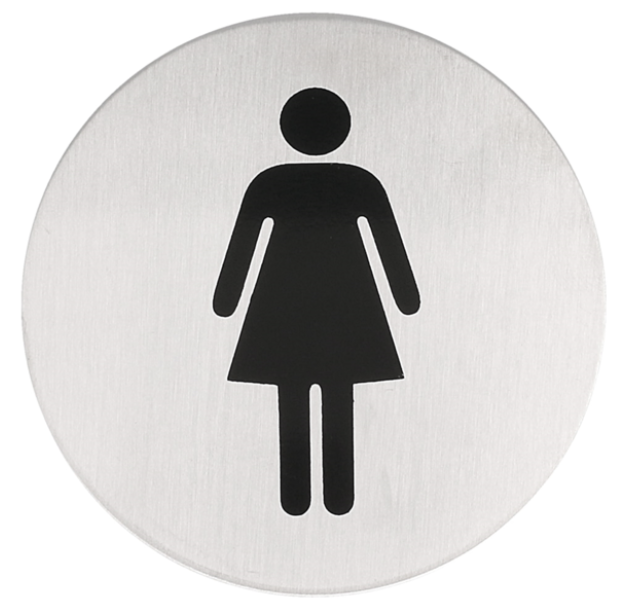 Placa Autoadhesiva «Señoras» Ø 7,5 Cm Plateado Inoxidable (1 Unid.)