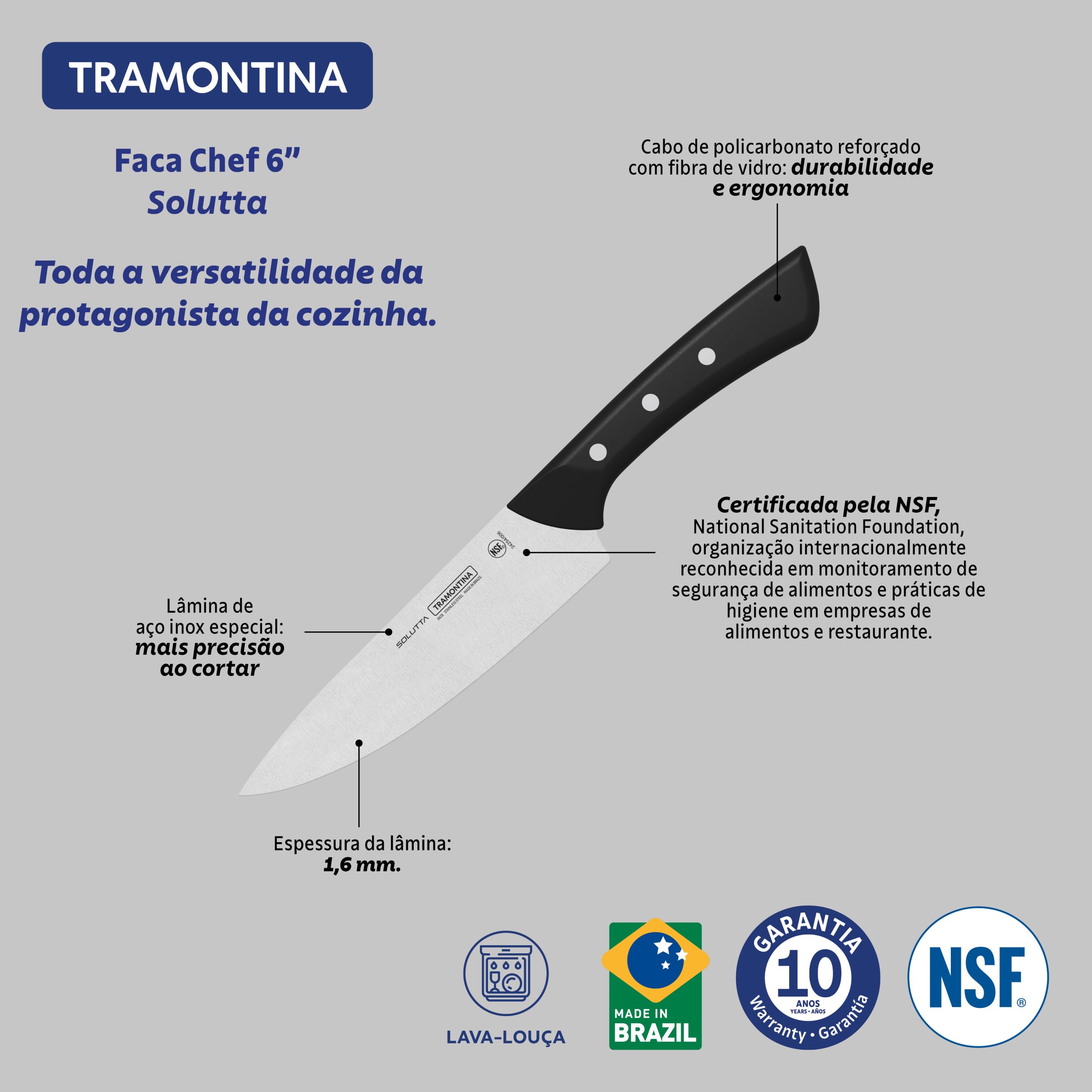 Cuchillo cocinero 15,5 cm - Solutta - Imagen 5