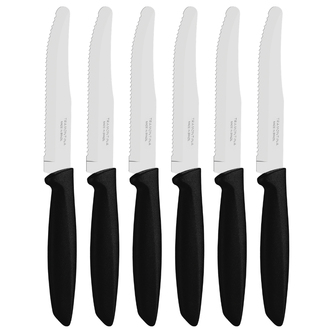 Juego de cuchillos para frutas 6 piezas Plenus, mango negro, punta redonda - Imagen 3
